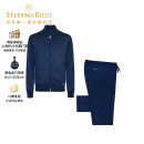 Stefano Ricci/史蒂芬劳.尼治24秋冬 羊毛混纺外套慢跑裤套装 藏蓝 50 （175/96A）