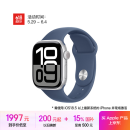 Apple/苹果 Watch Series 10 智能手表GPS款42毫米银色铝金属表壳丹宁色运动型表带S/M MX1J3CH/B