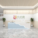 幼儿园烤漆前台简约现代游乐场接待台教育吧台培训机构店铺收银台 蓝色+白 120*60*100cm