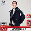Navigare意大利小帆船女士风衣24秋冬季三合一夹棉保暖外套宽松显瘦上装 海军蓝 XL