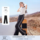 香影运动休闲套装女夏季2025新款短袖白t恤时尚直筒阔腿裤两件套 白色 M