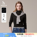 哈吉斯（HAZZYS）女装【伦敦时装周同款】秋冬款打底衫女半高领长TABTSE0BCE10 黑色BK L (165/88A 40)