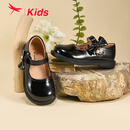 红蜻蜓儿童春夏季童鞋女童单鞋子软底女孩公主鞋小皮鞋Q51BPPY455黑色34