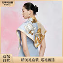 万事利真丝丝巾桑蚕丝75cm方巾丝巾扣礼盒送妈妈生日礼物女玉兰赋