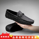 TOP GLORIAbilide豆豆鞋男冬季休闲皮鞋男软面一脚蹬乐福鞋子男商务工作单鞋 黑色(百搭指数) 37 【适合运动鞋38码】