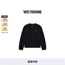 WE11DONE【明星同款】经典款字母LOGO针织开衫简约休闲 黑色 M