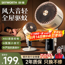 创维【全屋驱蚊】空气循环扇2025新款大风力轻音台地两用电风扇家用智能语音遥控落地扇Q522 白咖色