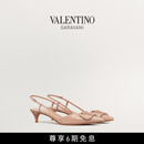 华伦天奴VALENTINO[礼物]女士 VLOGO SIGNATURE 漆皮后系带高跟鞋 肉桂粉色（建议选小半码） 36