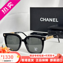 香奈儿（Chanel）墨镜女士显瘦大框修饰镶钻防紫外线太阳镜CH0754 黑金色