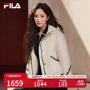 FILA 杨幂同款|斐乐官方女士棉服2025春新款时尚简约休闲连帽保暖外套 蒸汽白-IV M (165) 84A
