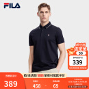 斐乐（FILA）官方男子针织短袖POLO衫夏季商务翻领针织衫舒适短袖T恤上衣 传奇蓝-NV XL 180/100A