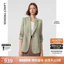 朗姿玫瑰的故事同款【Basic衣橱】新款气质修身职业通勤西装外套 卡其绿色2 M