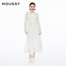moussy 女装新品简约淑女风通勤薄款针织开衫女028ISZ70-3051 010白色 均码