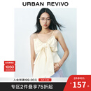 UR2025春季新款女时尚设计感短款立体蝴蝶结吊带衫UYU250057 米白 S