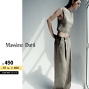Massimo Dutti折扣升级2025女装职场轻熟OL风高智感亚麻西装背心06075663 米白色 XS (CN 165/84A)