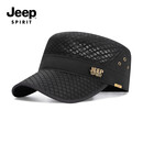 JEEP SPIRIT吉普平顶帽男休闲中年男士防晒帽爸爸户外遮阳透气