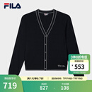 FILA 斐乐官方女士编织外套2025夏季新款时尚休闲舒适V领毛衣开衫 传奇蓝-NV L 170/88A/L