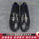 KILLWINNERGD豆豆鞋男纯皮真皮舒适轻便百搭休闲鞋男款2025新款驾车鞋子 黑色 38