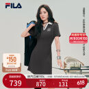 FILA 杨幂同款连衣裙|斐乐官方女装2025夏季新款时尚凉感针织连衣裙 星舰灰-GY M 165/84A/M