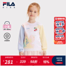 FILA【抗菌】斐乐童装儿童上衣2025年春季新款女小童休闲套头卫衣 标准白-WT 120