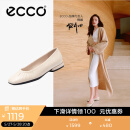 爱步（ECCO）单鞋女 倪妮同款羊皮一脚套方头浅口平底低跟鞋 安妮208553 石灰色20855301378 37