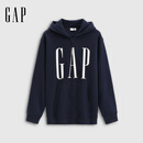 GAP男女装2025秋季新款logo印花抓绒宽松运动连帽衫卫衣786920 海军蓝 L (175/96A) 亚洲尺码