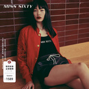MISS SIXTY【新中式】夹棉短外套女立领国风重工提花钉珠绣棉服 大红 XS