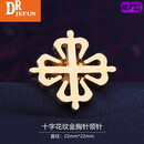 DRJEFUN礼盒装男士时尚胸针西服胸花个性潮流徽章配饰水晶领针西装胸章 十字花纹金胸针领针铜材质/礼