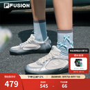 FILAFUSION斐乐女子薄底鞋2025夏季银色板鞋网面休闲运动德训鞋 雪白/太空银-SS 37.5
