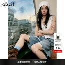 DZZIT【刘浩存同款】地素牛仔裤2025夏新款纯棉毛边裤子女3J2R1101S 蓝色 S