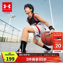 安德玛（Under Armour）儿童套装童装背心短裤夏季男童运动装21211955 黑色 150cm 