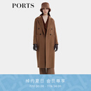 PORTS宝姿女装2024秋季新款糖霜杏色羊毛双面呢大衣  LT9C070UWW065 糖霜杏色-1 L (8)