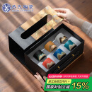 苏氏陶瓷（SUSHI CERAMICS）手绘釉画彩茶杯千里江山六色功夫茶杯节日伴手礼茶具手提礼盒套装
