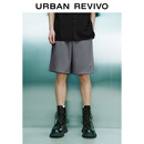 UR2025秋季新款男装时尚休闲百搭松紧腰抽绳短裤UMY650013 深灰 34