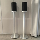 适用于索尼SA-RS5环绕落地支架，铝合金金属隐藏电源线落地支架 银色玻璃砂一对（不含音响）