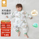 贝肽斯婴儿睡袋夏季竹棉纱布宝宝睡衣分腿儿童防踢被睡袋前4后2灵鹿 M