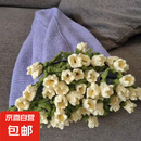玫瑰花束毯子手工编织diy材料包毛线团钩织花朵毛毯花勾针铃兰花 黄色蓝铃花毯9团线送工具教程