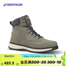 迪卡侬（DECATHLON）男式冬季徒步鞋男防水保暖雪地靴冬季东北男高帮棉鞋 卡其灰 44
