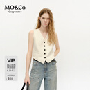 MO&Co.【C+系列】马甲2025春新品含亚麻绵羊毛精裁收腰MBE1WAI005 米白色 S 160
