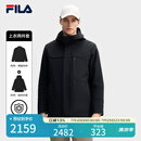FILA 黄景瑜同款|斐乐官方男士二合一夹克2025春季新款简约连帽外套 正黑色-BK XL （180/100A/XL）
