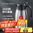 炊大皇保温壶304不锈钢家用大容量水壶茶壶防滑底暖水壶 2.2L