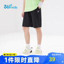 361°儿童短裤夏季男女童3-12岁透气运动裤梭织五分裤 黑 160