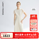 朗姿【兰亭叙】真丝提花长裙气质设计2025年夏季新款高级感连衣裙 米白色 M