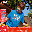 FILA【竹林多彩T】斐乐童装儿童抗菌短袖T恤2025年夏季男女童上衣