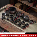 LICHENGZVS高端紫陶功夫茶具整套中式浮雕泡茶器茶壶茶杯高档礼盒套装 紫陶19头套装（高档礼盒装）