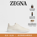 ZEGNA【会员日甄选】杰尼亚男鞋白色鹿皮Triple Stitch™奢华休闲鞋 白色 41 (7)