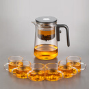 磁吸飘逸杯泡茶壶茶水分离高硼硅玻璃一键过滤泡茶神器茶具办公室 磁吸出水飘逸杯-送6个品茗杯