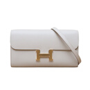 【二手99新】HERMES爱马仕未使用康康LongToGo冰川白W刻金扣单肩包奢侈品 女士