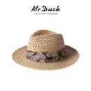 Mr DUCK2026秀场款 轻奢夏季透气巴拿马草帽 拉菲草手工镂空礼帽旅游拍照 本草/佩斯利啡棕（马达加斯加拉菲草）-MS563110 L（59-60cm）