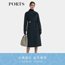 PORTS宝姿女装2024秋季新款深海绿束腰造型大衣LT9C047SWF133 深海绿 M (6)